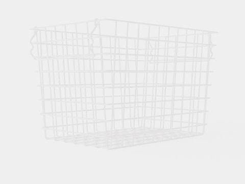 High Metal Storage Basket White Modèle 3D