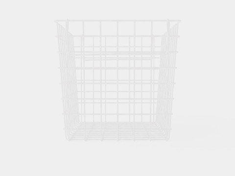 High Metal Storage Basket White Modèle 3D