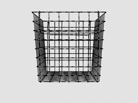 High Metal Storage Basket White Modèle 3D