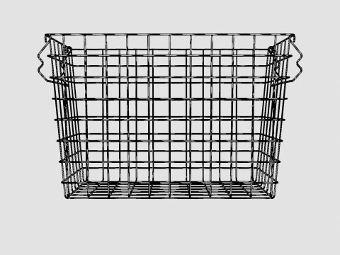 High Metal Storage Basket White Modèle 3D