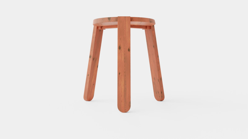 Acacia Wood Stool Brown 3D Model .c4d .max .obj .3ds .fbx .stl .blend