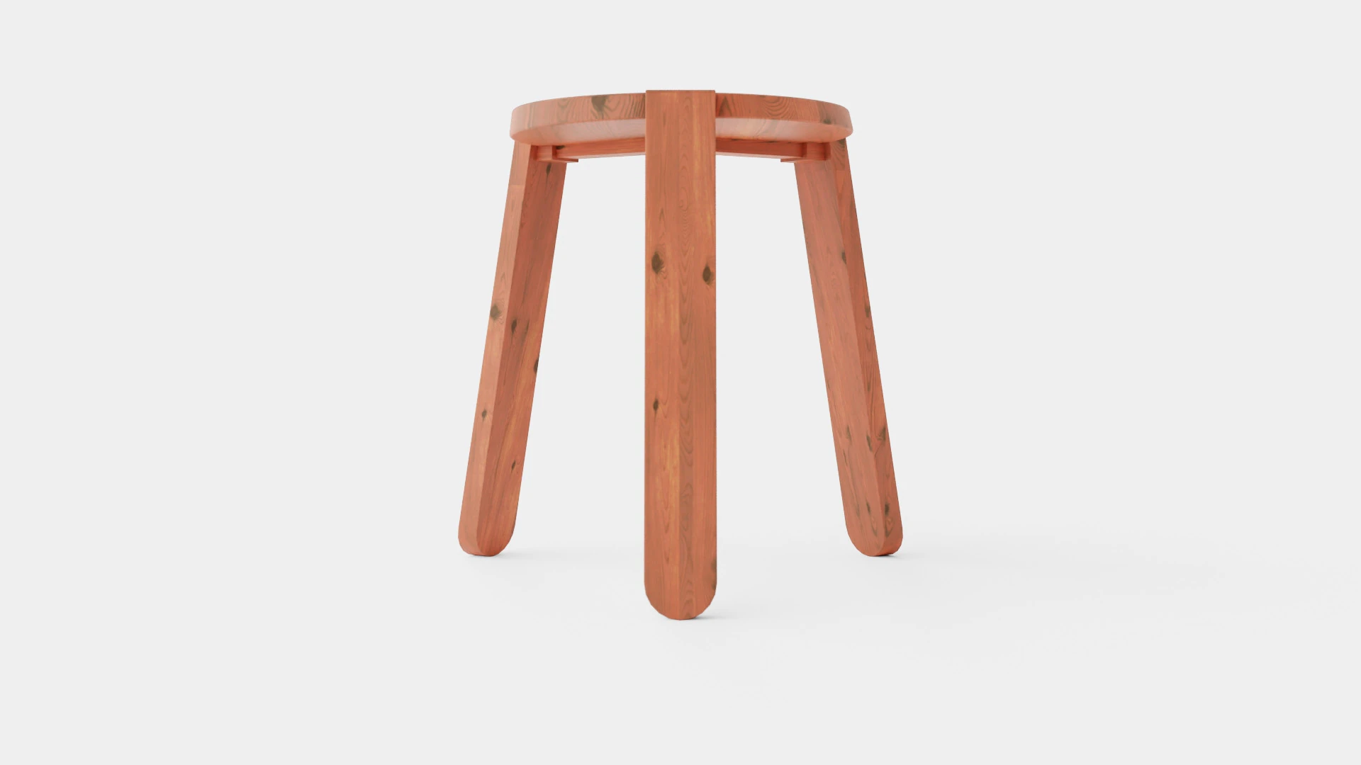 Acacia Wood Stool Brown 3D Model .c4d .max .obj .3ds .fbx .stl .blend 