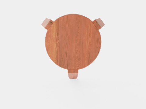 Acacia Wood Stool Brown 3D Model