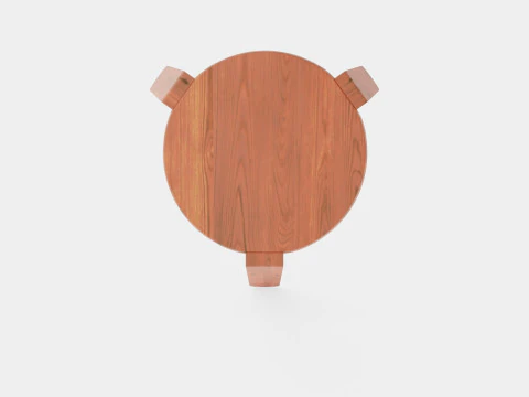 Acacia Wood Stool Brown 3D Model