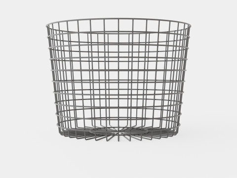 Metal Storage Basket Black 3D Model