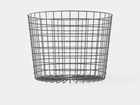 Metalen Opbergmand Zwart 3D Model