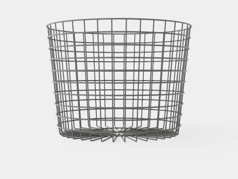 Metal Storage Basket Black 3D Model