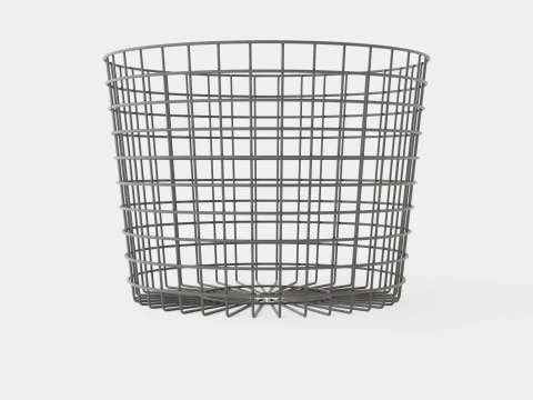 Metal Storage Basket Black 3D Model