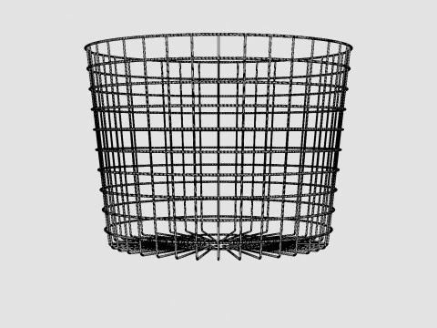 Metal Storage Basket Black 3D Model