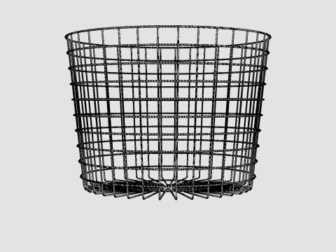 Metal Storage Basket Black Modèle 3D