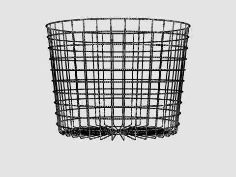 Metal Storage Basket Black 3D Model