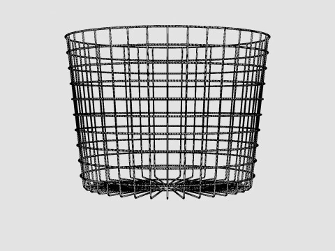 Metal Storage Basket Black 3D Model