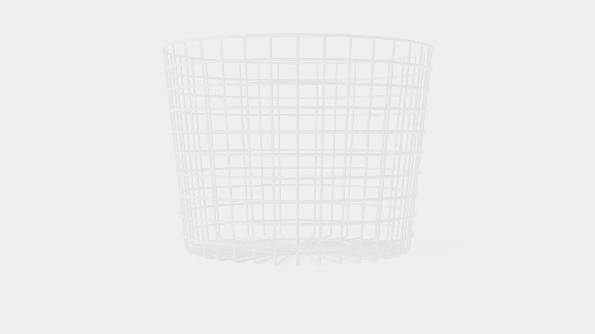 Metal Storage Basket White 3D Model .c4d .max .obj .3ds .fbx .stl .blend 