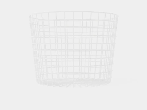 メタル収納バスケット ホワイト 3Dモデル