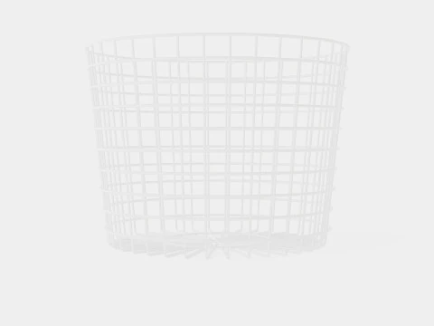 Metal Storage Basket White 3D Model