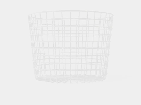 Metal Storage Basket White 3D Model