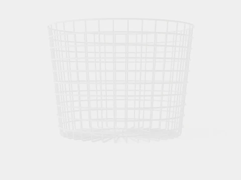 Metal Storage Basket White 3D Model