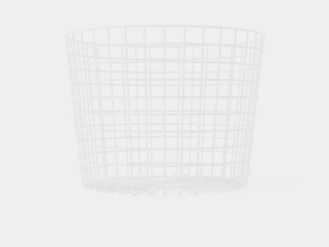 Metal Storage Basket White 3D Model