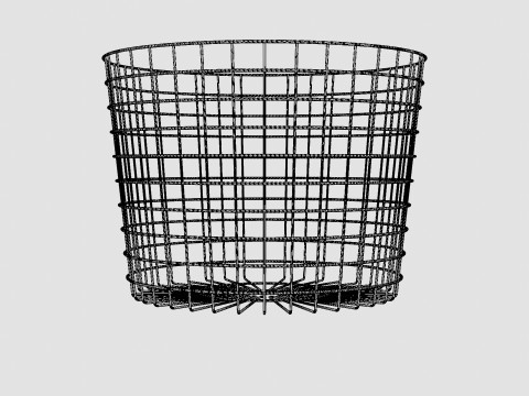 Metal Storage Basket White 3D Модель