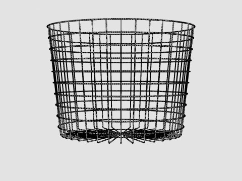 Metal Storage Basket White 3D Model