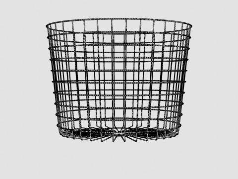 Metal Storage Basket White 3D Модель