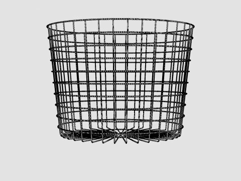 Metal Storage Basket White 3D Model