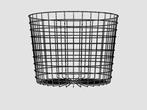Metal Storage Basket White 3D Модель