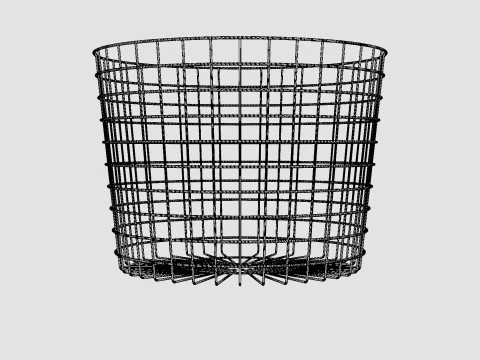 Metal Storage Basket White 3D Model