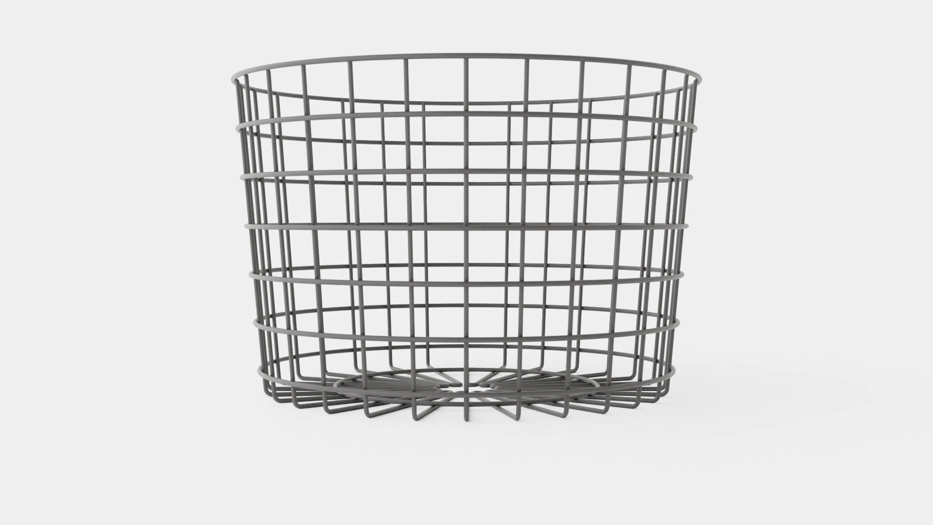 Round metal storage basket Black 3D Model .c4d .max .obj .3ds .fbx .stl .blend