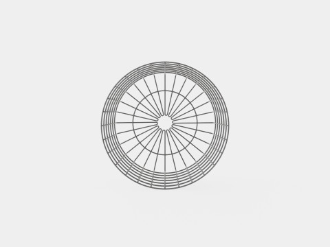 Round metal storage basket Black 3D Model
