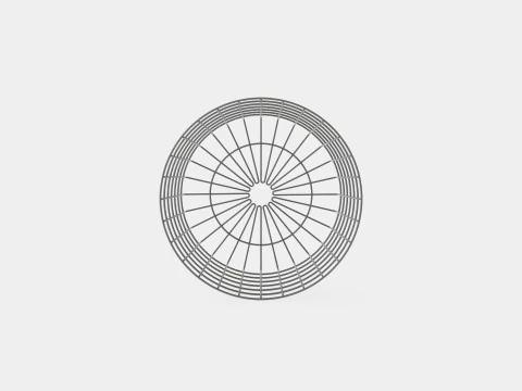 Round metal storage basket Black 3D Model