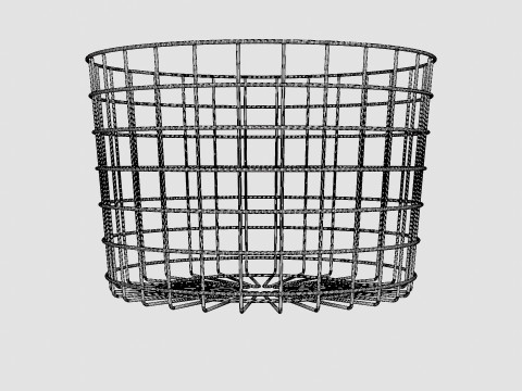 Round metal storage basket Black 3D Model
