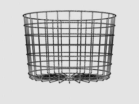 Round metal storage basket Black 3D Model