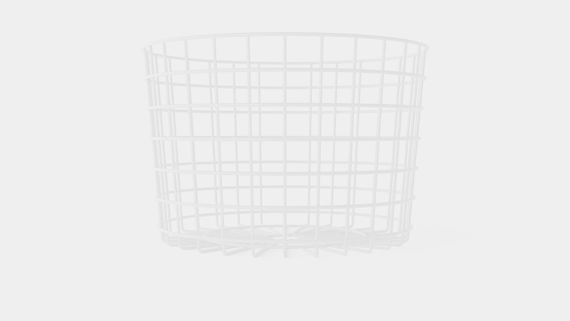 Round metal storage basket White 3D Model .c4d .max .obj .3ds .fbx .stl .blend