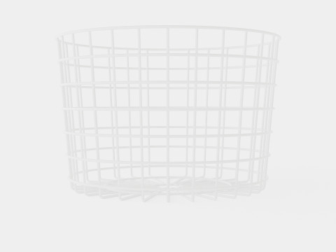 Round metal storage basket White Model 3D