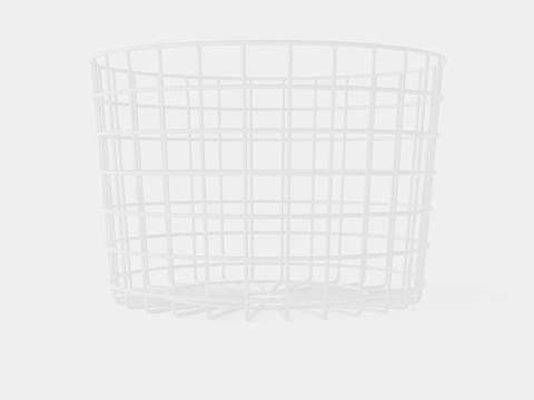 Round metal storage basket White 3D 모델