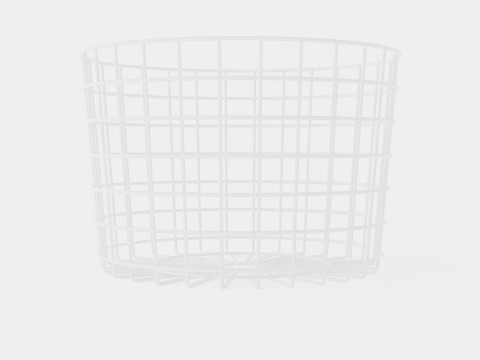 Round metal storage basket White 3D 모델