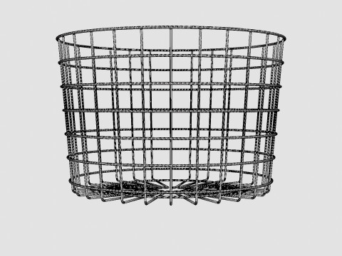 Round metal storage basket White 3D 모델