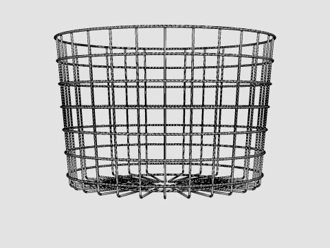 Round metal storage basket White 3D Model