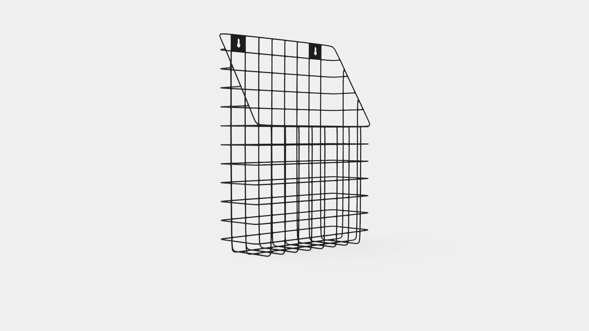 Metal Wall Storage Basket Black 3D Model .c4d .max .obj .3ds .fbx .stl .blend