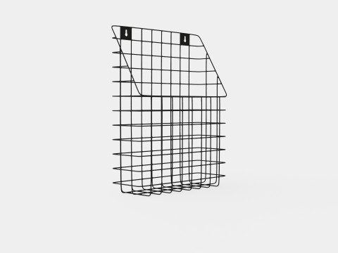 Metal Wall Storage Basket Black 3D Model