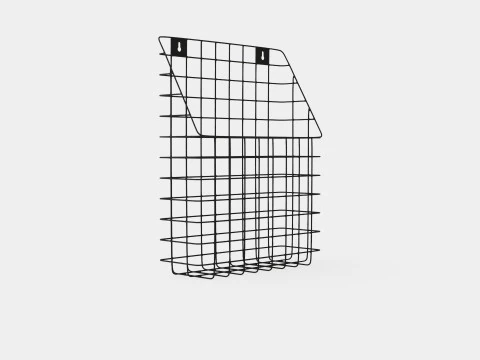 メタルウォールストレージバスケット ブラック 3Dモデル