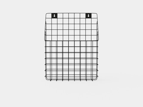 Metal Wall Storage Basket Black Modelo 3D