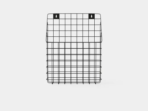Metal Wall Storage Basket Black 3D Model