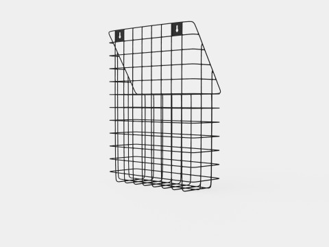 Metal Wall Storage Basket Black Modelo 3D