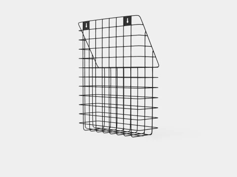 Metal Wall Storage Basket Black 3D Model