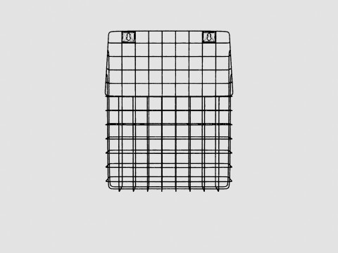 Metal Wall Storage Basket Black Modelo 3D