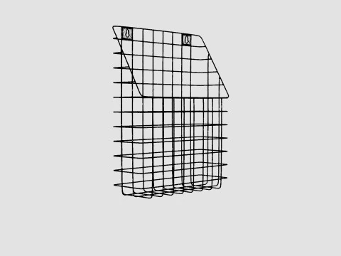 Metal Wall Storage Basket Black 3D Model