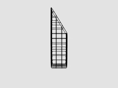 Metal Wall Storage Basket Black 3D Model