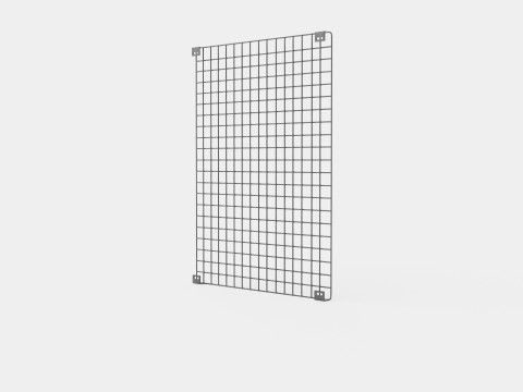 Metal wall storage grid Black 3D Model